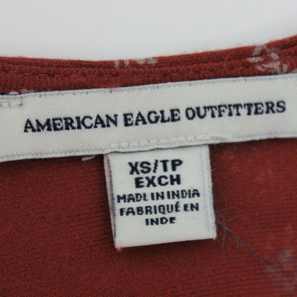 American Eagle Size XS Pink Red Romper Floral - Picture 3 of 8